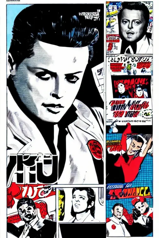 Image similar to Luis Miguel in the style of 1960's Marvel comic