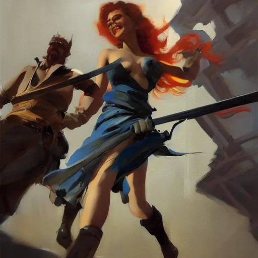 Prompt: greg manchess portrait people stumbling over swords falling on the ground, profile picture, organic painting, sunny day, matte painting, bold shapes, hard edges, street art, trending on artstation, by huang guangjian, gil elvgren, ruan jia, randy vargas, greg rutkowski