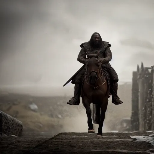 Image similar to mark henry in game of thrones, 4 k, epic, cinematic, focus, movie still, fantasy, serious, extreme detail, atmospheric, dark colour, sharp focus