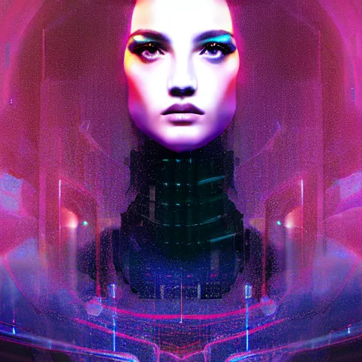 Image similar to portrait beautiful sci - fi girl, blade runner 2 0 4 9, futuristic metropolis, digital art, pop art by hsiao - ron cheng