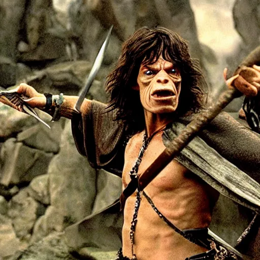 Prompt: Mick Jagger as an orc in Lord of The Rings 2001