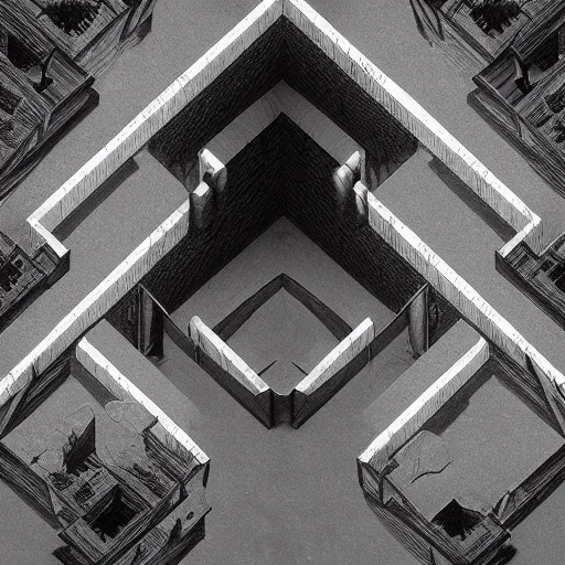 Prompt: frame:255 of a tortured soul lost in a Escher maze, trending on artstation, cgsociety, nightmare, labyrinthic, volumetric lighting