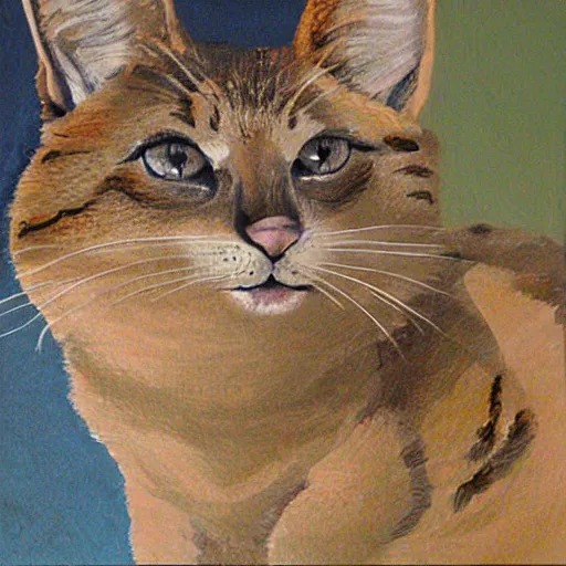 Image similar to painting of a desert cat