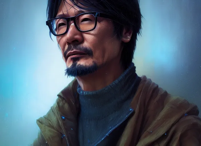 Prompt: highly detailed portrait of hideo kojima, in no game no life, stephen bliss, 8 k, unreal engine, fantasy art by greg rutkowski, loish, rhads, ferdinand knab, makoto shinkai and lois van baarle, ilya kuvshinov, rossdraws, tom bagshaw, global illumination, radiant light, detailed and intricate environment