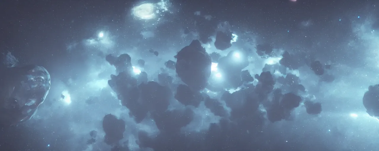 Image similar to cinematic render of atmospheric deep space, volumetric lighting, cathrin machin