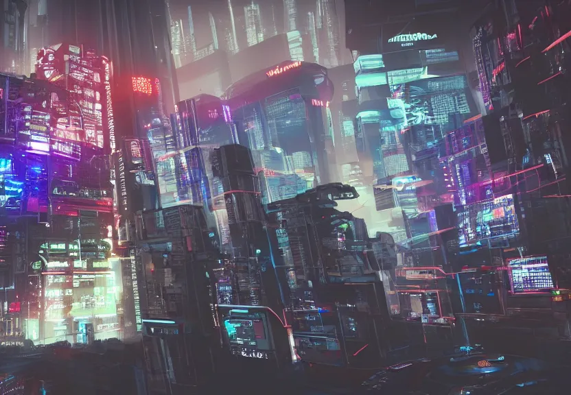 Image similar to cyberpunk computer running a videogame, highly detailed