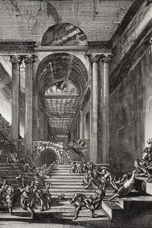 Image similar to Labyrinth, Giovanni Battista Piranesi and Dan Mumford, 1750, engraving, from the British Museum