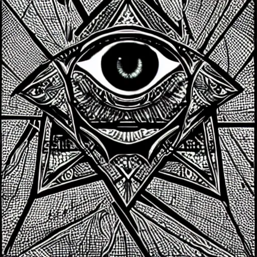 Image similar to the illuminati’s all-seeing eye, beautiful, stylized art