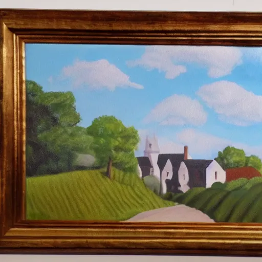 Prompt: painting of a small town in rural Ireland in the style of Aleksander Rostov