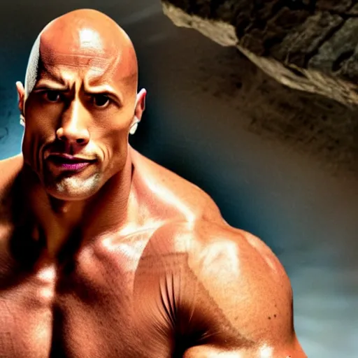 Prompt: dwayne johnson playing pinocchio, the rock casting, movie still