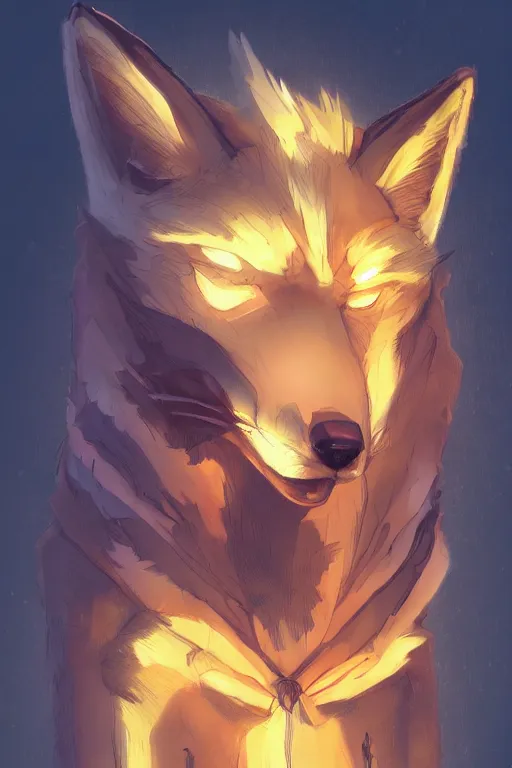 Image similar to a fox fursona, trending on artstation, by kawacy, furry art, digital art, cyberpunk, high quality, backlighting