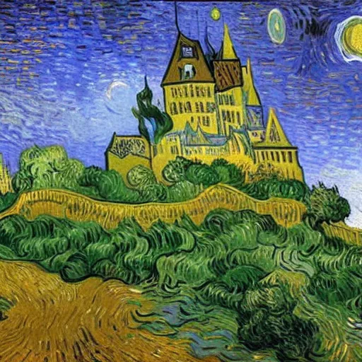 Prompt: A castle by Vincent van Gogh