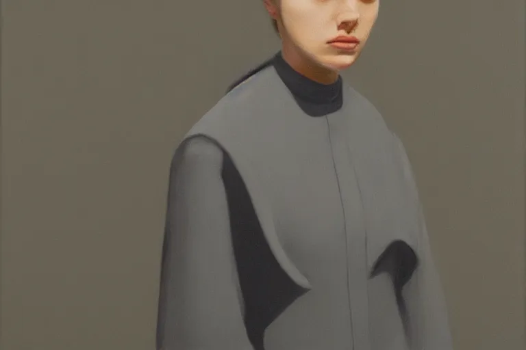 Image similar to young nun fashion model portrait artwork by tim eitel