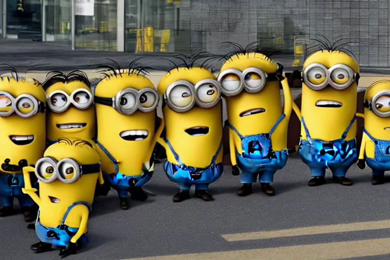 minions fighting outside of a mcdonalds | Stable Diffusion | OpenArt