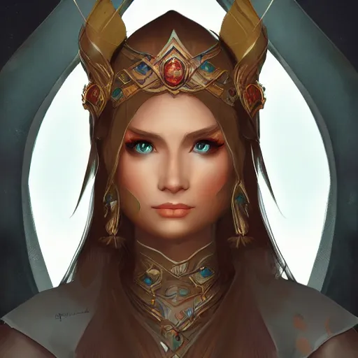 Image similar to portrait of a elf queen, digital art, artstation, concept art