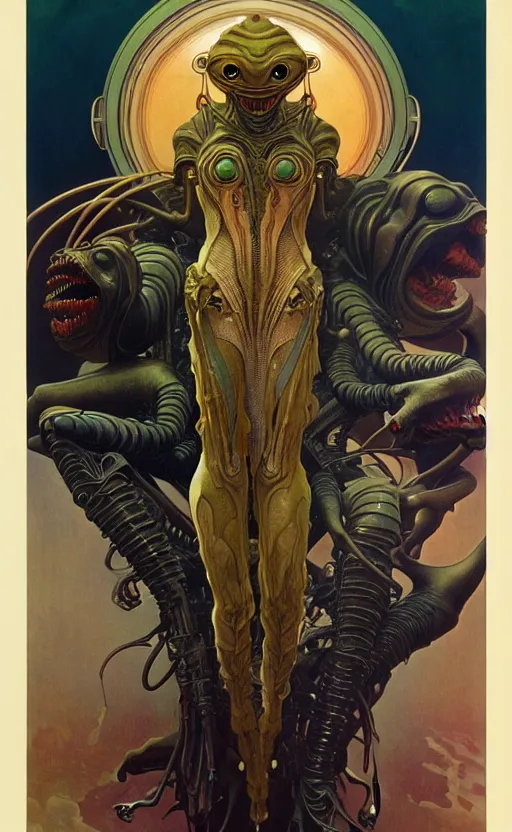 Image similar to exquisite imaginative alien creature poster art, humanoid, movie art, by lucusfilm, weta studio, alphonso mucha, giger, james jean, frank frazetta, 8 k, denoised