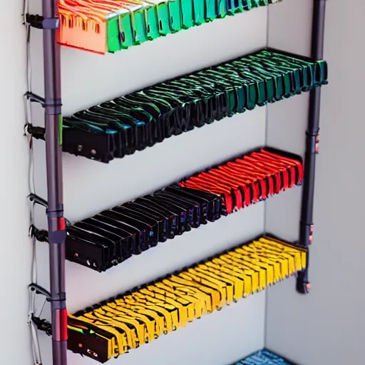 Image similar to satisfying cable management, vivid color hues