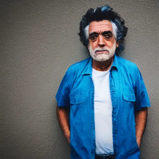 Prompt: portrait photo still of real life rick sanchez 8 k, 8 5 mm f 1. 8