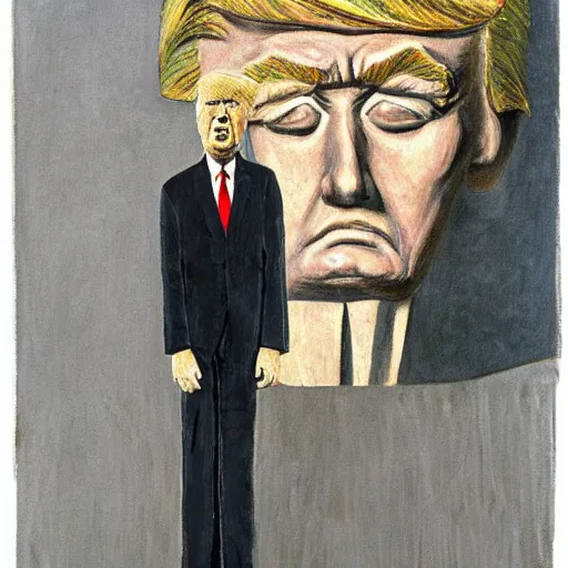 Image similar to trump by giacometti