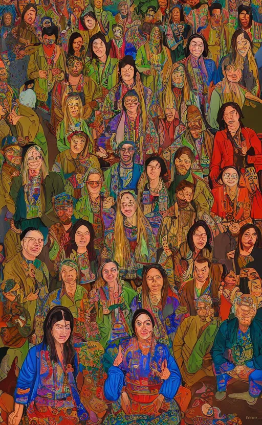 Image similar to a stimulating and psychedelic detailed intricate portrait of nurses and doctors on onlyfans at chernobyl in a church of bad vibes, by sixmorevodka studio. tibetan paintings. trending on artstation.