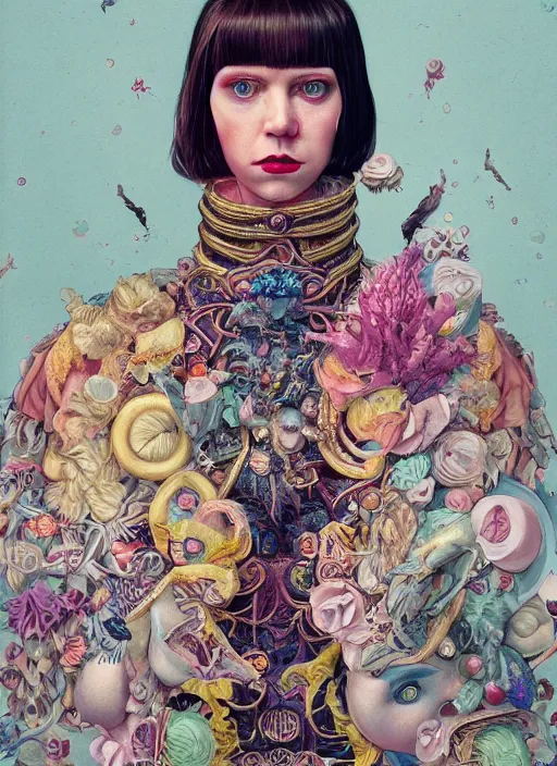 Prompt: fashion portrait :: by Martine Johanna and Simon Stålenhag and Chie Yoshii and Casey Weldon and Guillermo del toro :: ornate, dynamic, particulate, rich colors, intricate, elegant, highly detailed, centered, artstation, smooth, sharp focus, octane render, 3d