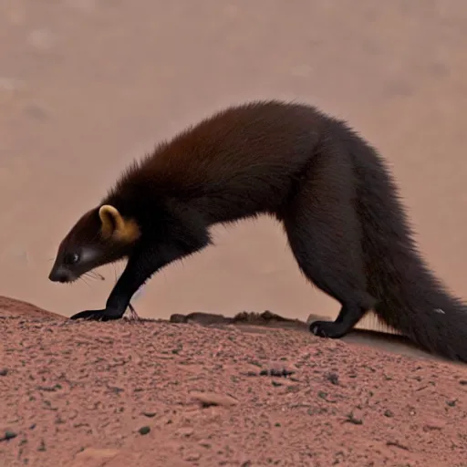 Image similar to a marten exploring the surface of mars