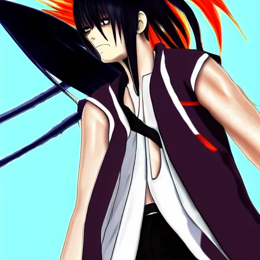 Image similar to Kempachi with an undercut haircut, Anime art, Bleach,