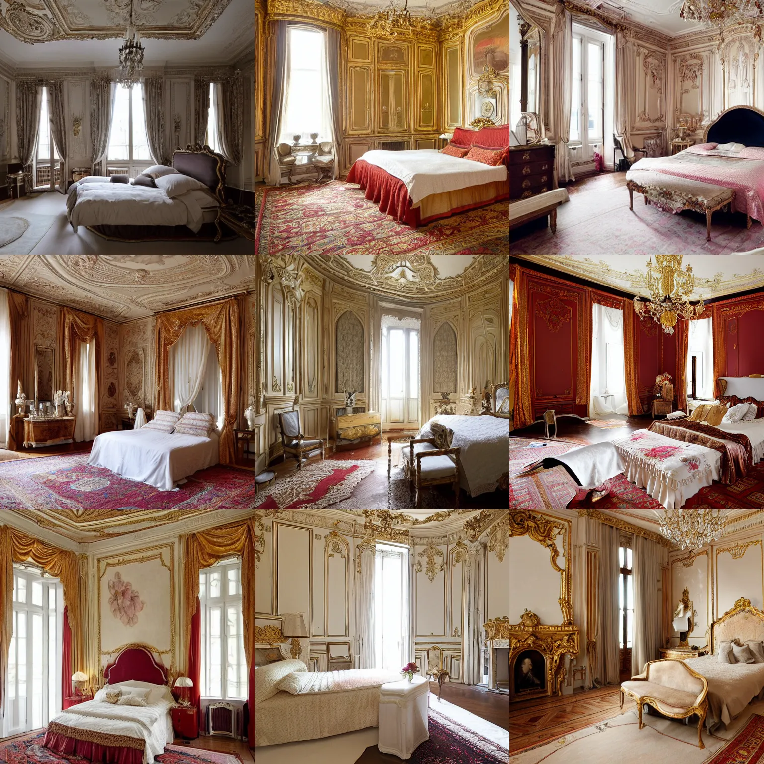 Prompt: bedroom of a belle epoque house designed by charles garnier