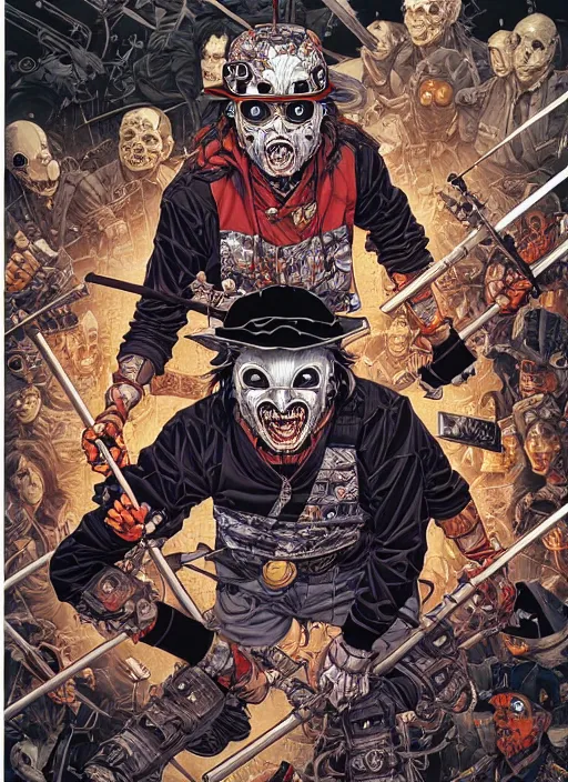 Image similar to portrait of crazy casey jones, symmetrical, by yoichi hatakenaka, masamune shirow, josan gonzales and dan mumford, ayami kojima, takato yamamoto, barclay shaw, karol bak, yukito kishiro