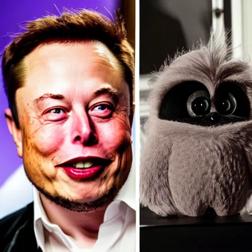 Image similar to elon musk as a furby