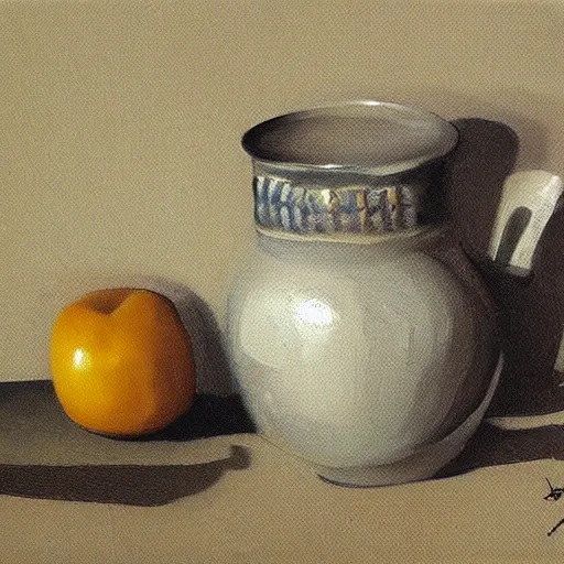 Image similar to still life painting by David Brown, matte,