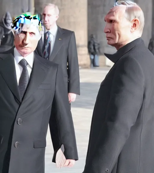 Image similar to Vladimir Putin in the role of Lord Voldemort