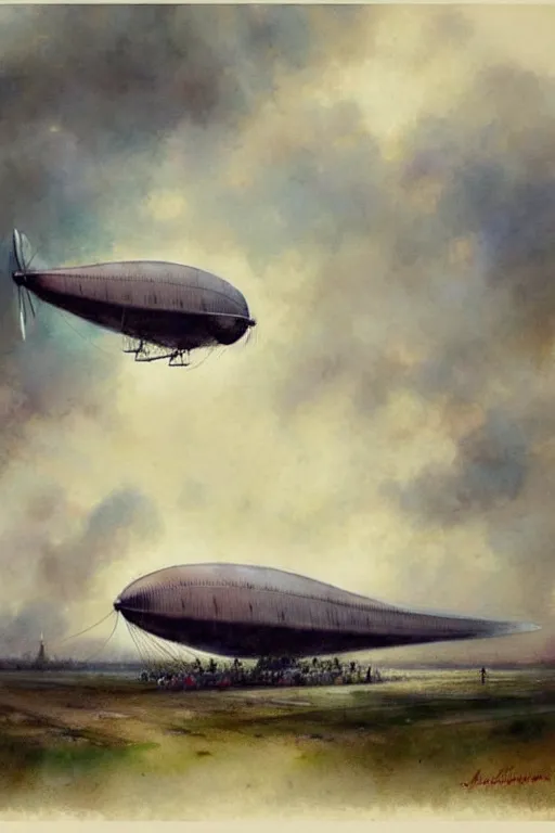 Image similar to (((((1950s airship blimp dirigible . muted colors.))))) by Jean-Baptiste Monge !!!!!!!!!!!!!!!!!!!!!!!!!!!