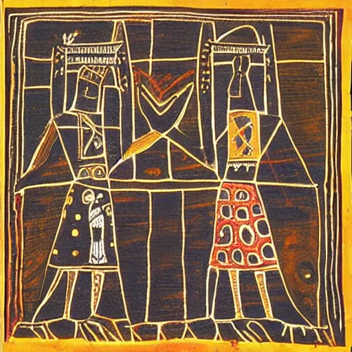 Prompt: Sirius A and Sirius B, Painting by the Dogon people of Mali, Ammah, Amma, Goddess