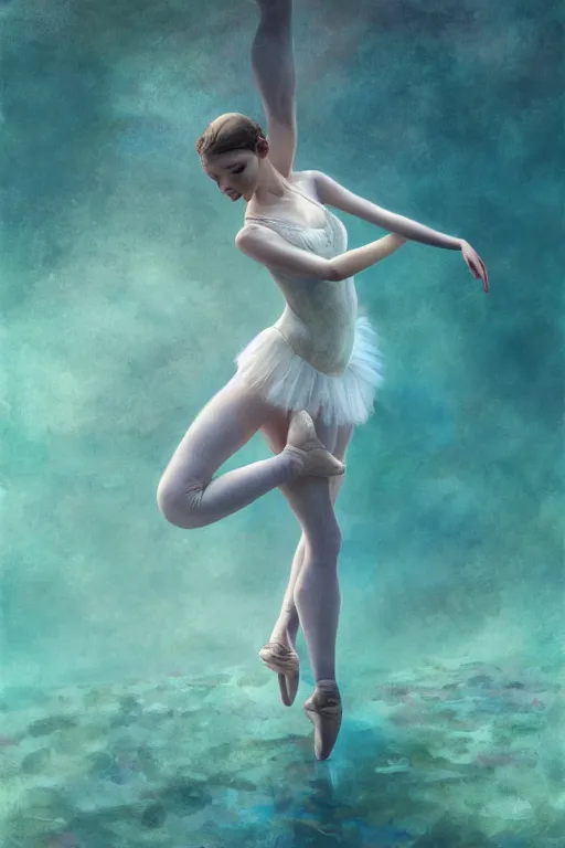 Prompt: ballerina alone at the bottom of the great barrier reef by jaques cousteau, perfect face, smooth, focus, highly detailed, hyper realistic, intricate, concept art, art by wlop