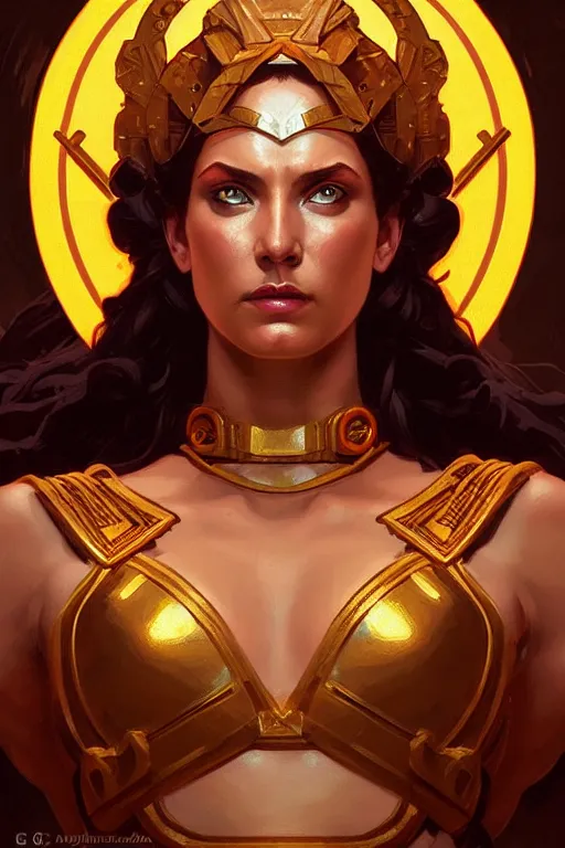 Prompt: pixel art of the Greek godess Hera looking angry, rusty armor, portrait, digital painting, artstation, concept art, beautiful face, symmetric face, cinematic, videogame cover art, by Artgerm and Greg Rutkowski and Alphonse Mucha