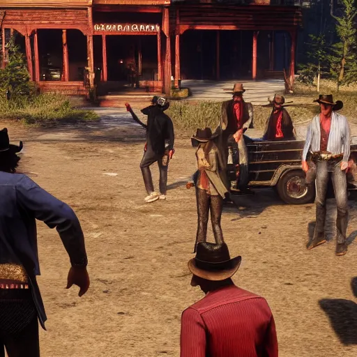 Prompt: A disco in red dead redemption 2