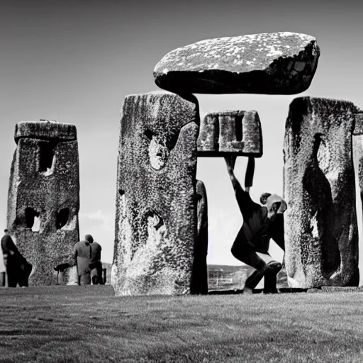 Image similar to giant placing the rocks of stonehenge