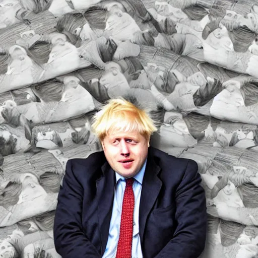 Prompt: boris johnson tucked in bed sleeping wistfully