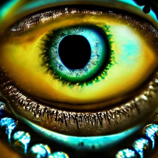 Image similar to eyeballs with sharp teeth, detailed, 4k resolution, reflections, high quality