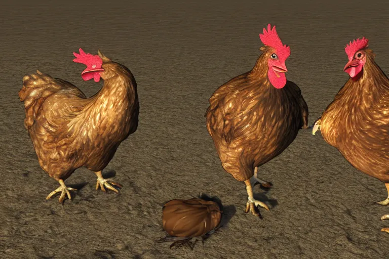 Prompt: photo, two hairy fat ugly old men fight huge chickens 4 0 1 2 7 on a beach, highly detailed, scary, intricate details, volumetric lighting, front view