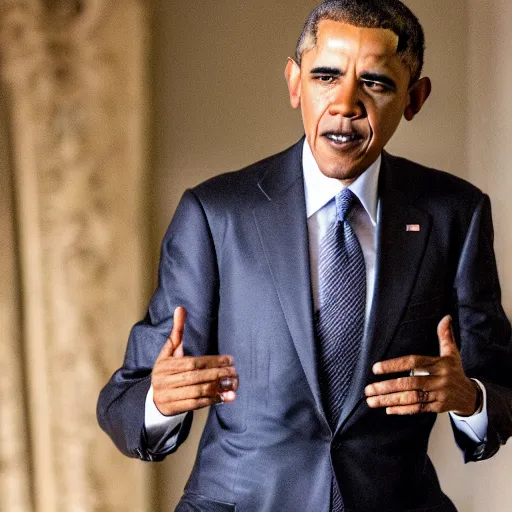 Prompt: Obama casting a powerful Spell, Videogame, 40nm lens, shallow depth of field, split lighting