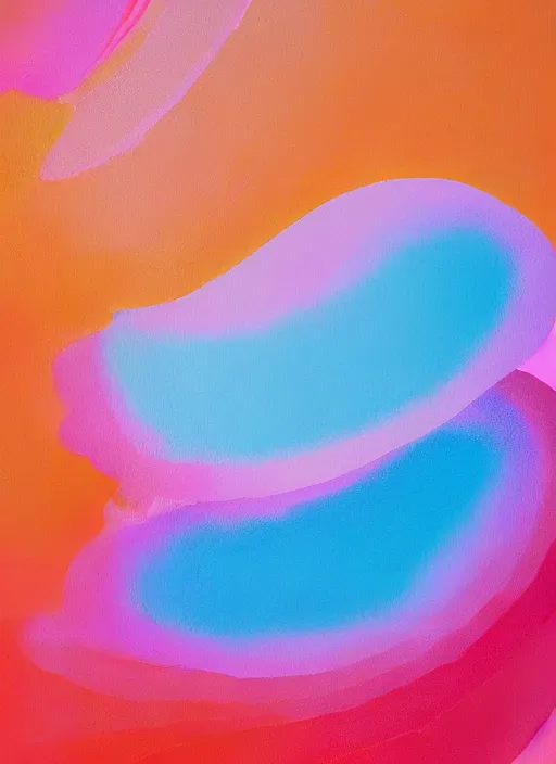 Image similar to a pink and orange poster with the words balance, an ultrafine detailed painting by jules olitski, behance, generative art, irridescent, chromatic, ray tracing