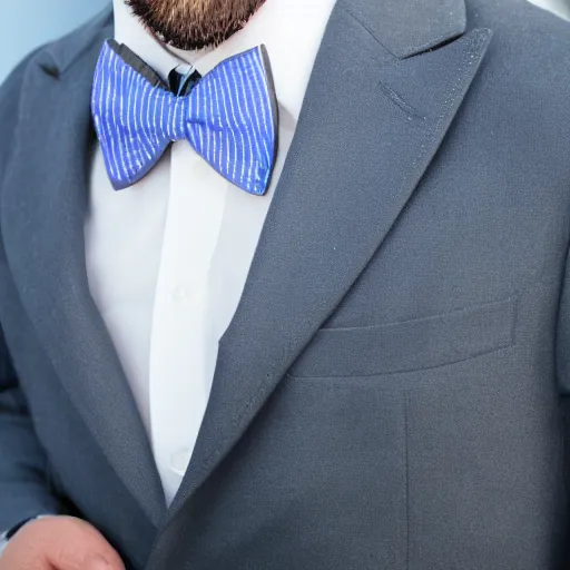 Image similar to blue salamander in a grey tuxedo and a bowtie, character icon