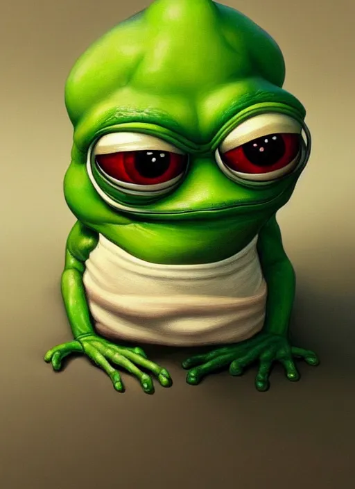 depressed big brain pepe the frog!!!, sad, portrait, | Stable Diffusion ...