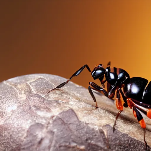 Image similar to macro photograph of an alien ant, alien biology, 8K UHD