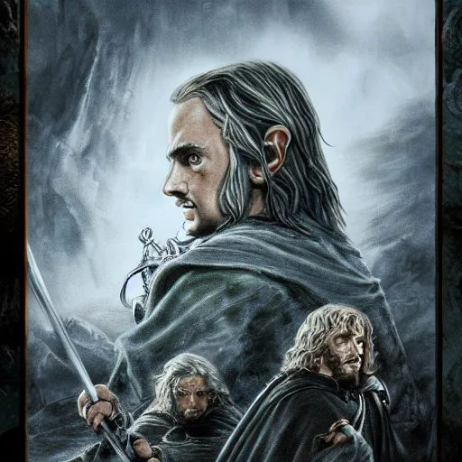 Prompt: lord of the rings artwork, highly detailed, 4 k, digital painting, concept art