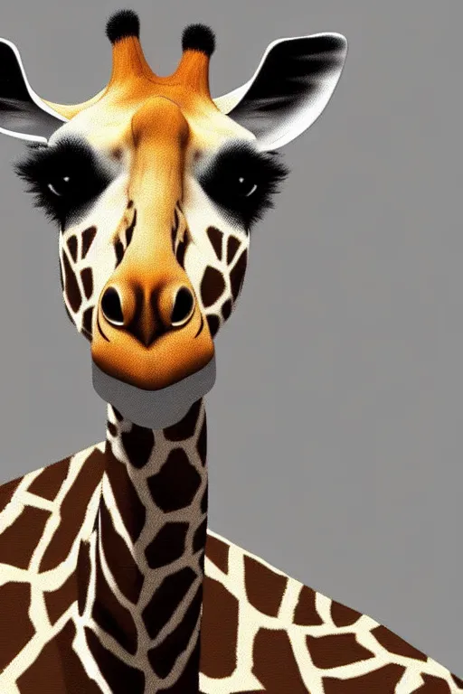Image similar to a giraffe mixed with a panda, hybrid animal, photorealistic