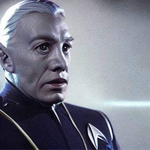 Image similar to cthulhu as a character on star trek wearing an officer outfit, tv still, 4k,