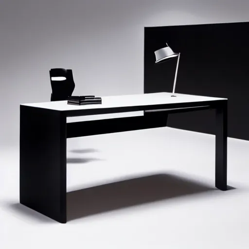 Prompt: a desk designed together by Hugo Boss and Karl Lagerfeld
